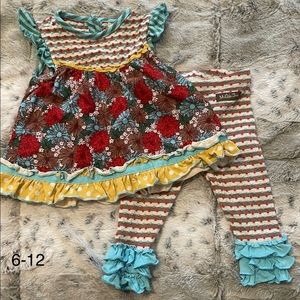 Matilda Jane 2 pc set Top & leggings 6-12